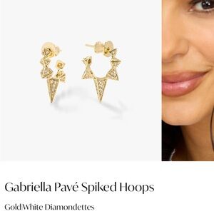 NWT Melinda Maria Gabriella Pavé Spiked Hoops